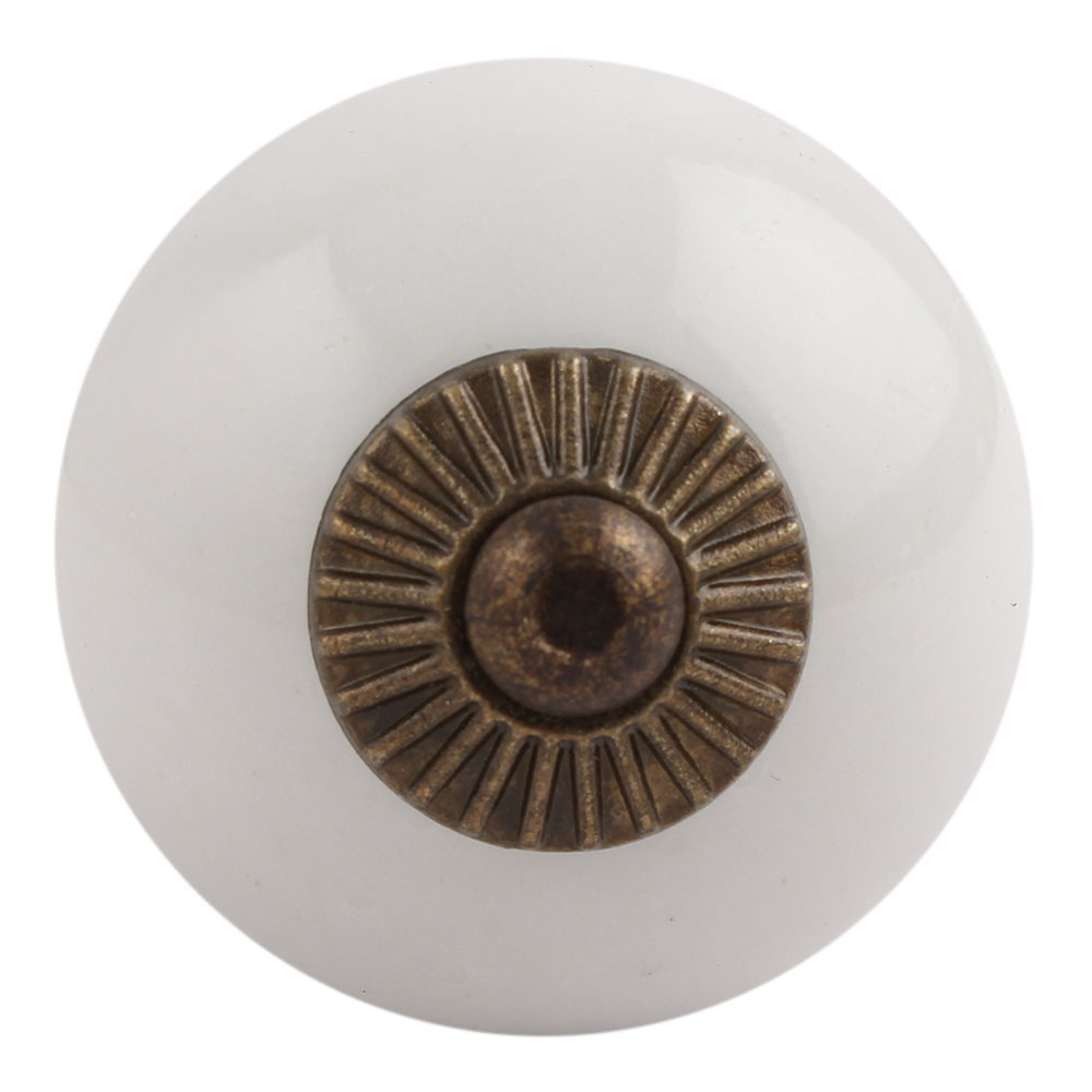 White Antique Fitting Ceramic Wardrobe Knob